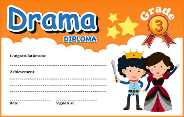 A drama diploma certificate template