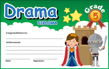 A drama diploma certificate template