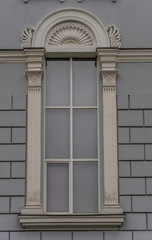 Window on the facade of the Opera and Ballet Theater Perm