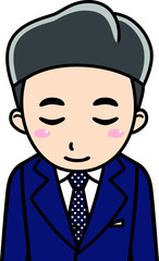  男性会社員サラリーマンの挨拶、お辞儀