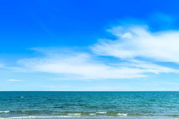 beautiful blue sea with nice sky and cloud