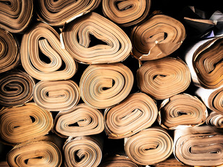 Background from paper rolls. Cardboard roll paper