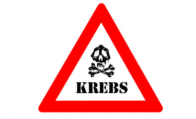 Obraz premium Krebsrisiko Warnschild