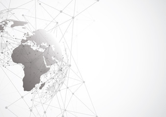 Global network connection. World map point and line composition concept of global business. Vector Illustration