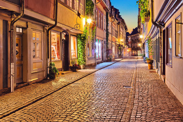 Erfurt Krämergasse Thüringen - obrazy, fototapety, plakaty