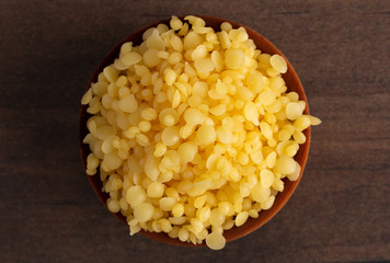 Bowl of Natural Yellow Beeswax Pearls