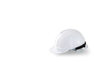 white safety helmet hat for worker and engineer isolated and white background