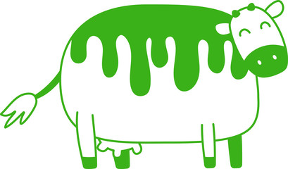 Cute cow silhouette illustration