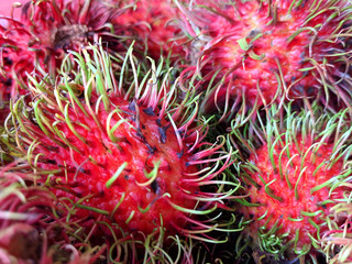 Red peel of rambutan