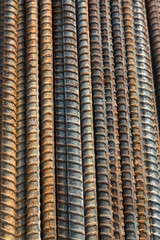 Rustic old Reinforcing steel bars background