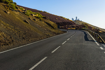 Road in teide national park. Tenerife. Canary Islands..Spain