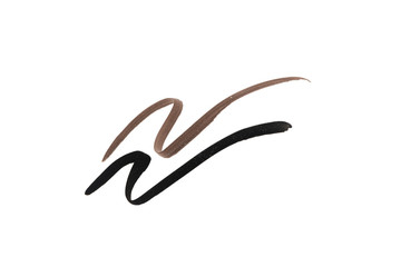 Black and brown color Eye liner stroke on white background