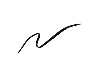 Black color Eye liner stroke on white background