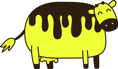 Cute cow silhouette illustration