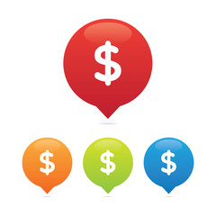 Colorful Round Dollar Sign Markers