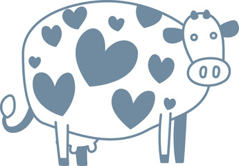 Cute cow silhouette illustration