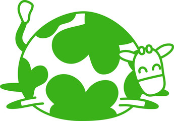 Cute cow silhouette illustration