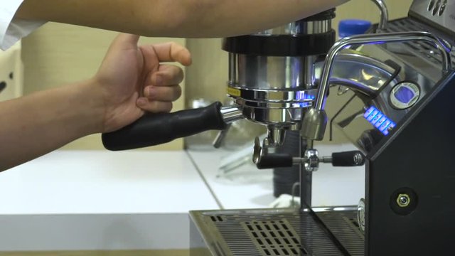 Barista doing coffee