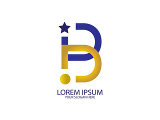 Initial Letter B Design Logo. Graphic Branding Letter Element.