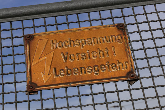 Hochspannung Lebensgefahr