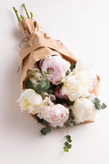 Flowers bouquet on empty background