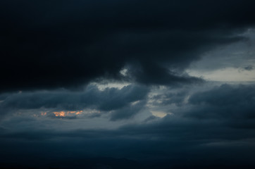 Fototapeta na wymiar Landscape of blue sky, landscape sunset, background with many clouds