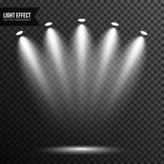 Spotlight illumination stage podium, concert, scene light effect vector transparent