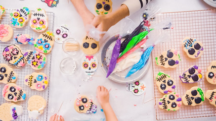 Decorating Halloween cookies