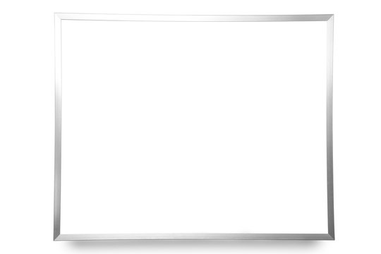 Silver frame isolated on white background.