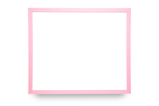 Pink frame isolated on white background.
