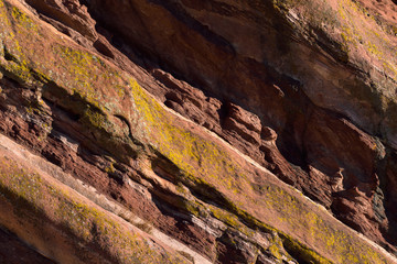 Red rock wind worn texture at sunrise