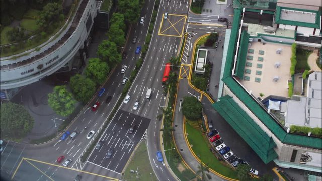 Traffic time lapse of Singapore from above 