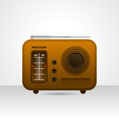 Old vintage radio vector illustration.
