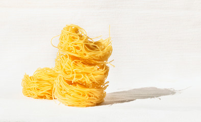 A stack of dry pasta