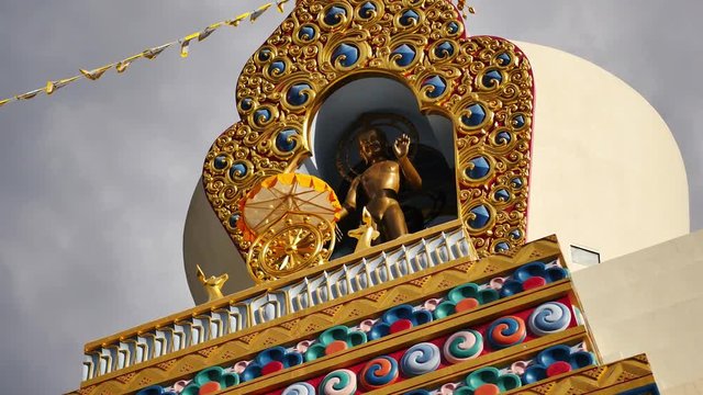 A dome on the stupa with Buddhist statue in Red Feather Lakes, CO