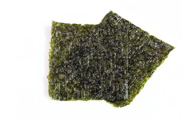 Roasted Seaweed Sheets On White Background
