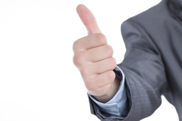 closeup.young business men showing thumb up. photo with copy space