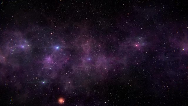 Looping 4K Star Particle Background in Space with Nebula