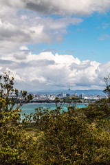 Fototapeta na wymiar Landscape of Auckland city from Rangitoto Island, New Zealand.