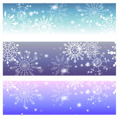 Snowflakes on blue background vector for winter events.