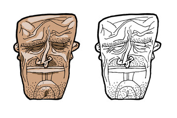 A good-natured face is a mask. Can be used for logos, posters and on a T-shirt.