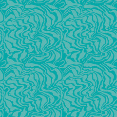 Brush painted freehand lines seamless pattern. Blue wave grunge background. Vector illustration.
