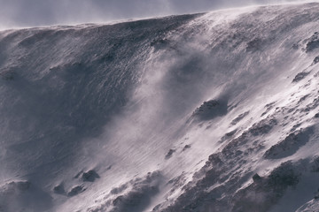 Fototapeta na wymiar Severe winter weather in the Rocky Mountains, Colorado