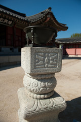 Suwon city, South Korea - Oct 12, 2018 : Historic buildings in HWASUNG, suwon city, South korea.