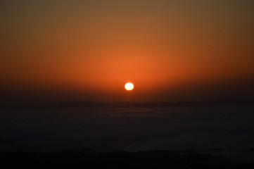 雲海とご来光　横