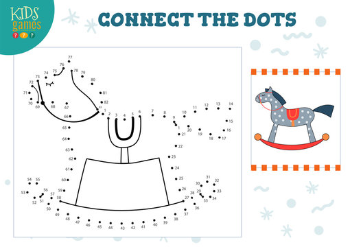 Connect the dots kids game vector illustration.