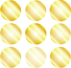 Gold Abstract gradation line circle set