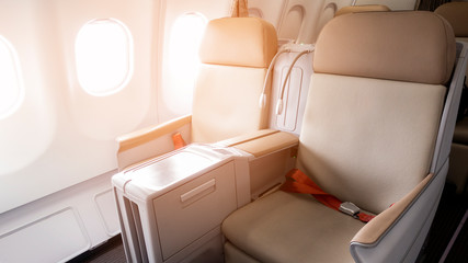 beautiful view from business class of aircraft