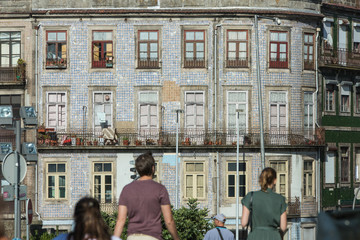 Porto in Portugal and its ancient and picturesque architecture of buildings and houses surrounding...