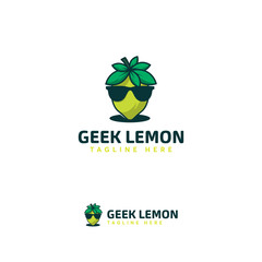 Cool geek Lemon logo designs template, Lemon fruit logo designs, lime symbol